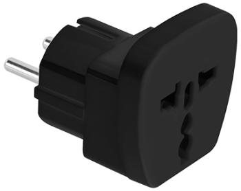 Adaptor tensiune universal 16A negru 