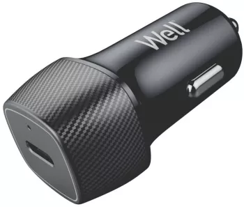Alimentator bricheta auto 1x USB TYPE C 20W negru Well 