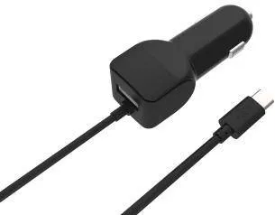 Alimentator USB bricheta auto cu cablu USB C 2 iesiri 2.4A negru Well 