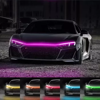 Banda LED iluminare capota tensiune 12V lungime 180cm lumina Multicolora RGB