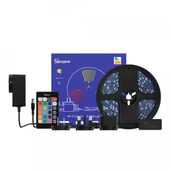Banda LED Sonoff Wifi RGB L2 5m Sincronizare Muzica IP65 Wifi Bluetooth Telecomanda 