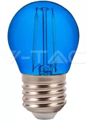 Bec LED G45 E27 2W cu filament lumina albastra V-TAC