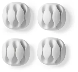 Cable Management Cable Clip Click and Go 4 pcs 3 Slots Maximum cable thickness 5.3 mm TPE White Nedis 