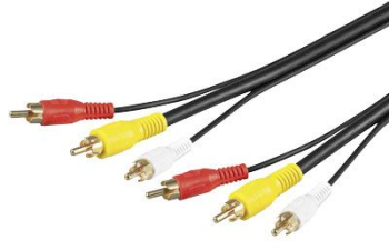 Cablu 3x RCA 10m video RG59 Goobay 