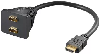 Cablu adaptor HDMI la 2x HDMI aurit Goobay 