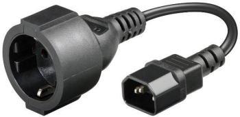 Cablu adaptor UPS-priza IEC320C14 la Schuko mama 23cm Goobay 