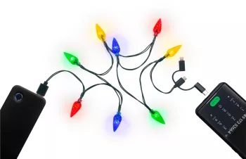 Cablu de incarcare USB pentru smartphone cu lumini LED RGB - Lightning Micro-USB USB type C 90cm Goobay 60339 