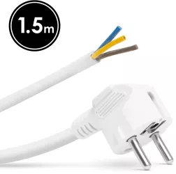Cablu de retea montabil de 1.5m 3x1.5 mm2 alb cu stecher/fire libere delight 