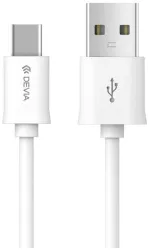 Cablu Devia Smart2 USB Type C - USB alb 2m 2A 