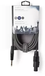 Cablu difuzor 1.5mm SPEAKON 2-pini mama - 6.35 mm tata 5m gri Nedis