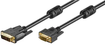 Cablu DVI-I 12+5 la VGA 2m dublu ecranat ferita Goobay 