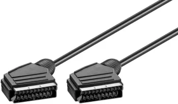 Cablu Euro SCART 21 pini 7mm - Euro SCART 21 pini 7mm 1.5m tata-tata negru 