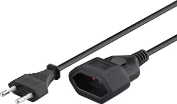 Cablu prelungitor EURO 5m 2x0.75mm mama-tata negru 2.5A 50510 Goobay 