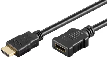 Cablu prelungitor HDMI tata - HDMI mama v1.4 4K High Speed Ethernet contacte aurite 2m Goobay 