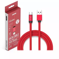 Cablu USB TYPE C 1m plat rosu 2.4A RUBY EDITION V-Tac SKU-8631