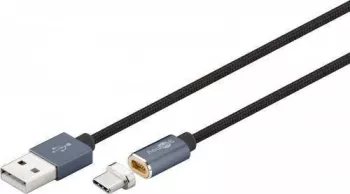 Cablu USB2.0 cu mufa magnetica USB Type C 1.2m negru Goobay 