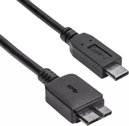 Cablu USB3.0 USB B micro mufa tata - USB type C mufa tata nichelat 1m negru AKYGA AK-USB-44 