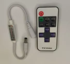 Controler BANDA LED 12V pe fir 2.1x5.5 mm 11 taste + telecomanda Wireless 