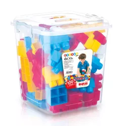 Cuburi mari de construit in cutie - 100 piese 