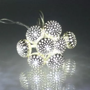 Ghirlanda electrica luminoasa decorativa cu felinar 20 LEDuri albe lumina rece cablu transparent WELL 