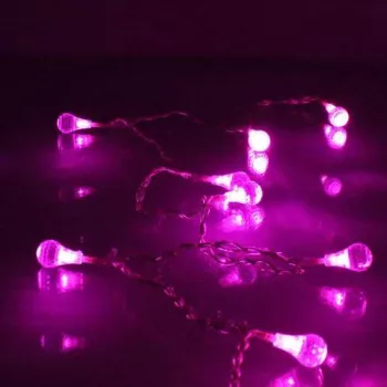 Ghirlanda electrica luminoasa decorativa forma de picatura 20 LEDuri roz cablu transparent WELL 