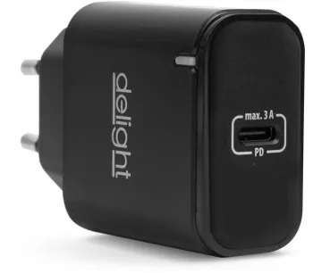 Incarcator retea - USB Type C PD 20W incarcare rapida negru Delight 55046BK 