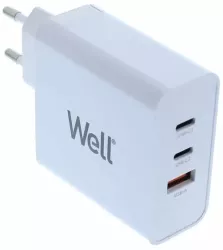 Incarcator retea Well 1x USB-A QC3.0 2x USB type C PD 65W PPS 