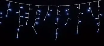 Instalatie luminoasa cu turturi 100 LEDuri albe lumina rece cu jocuri de lumini cablu transparent WELL 