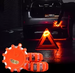 Lampa LED de urgenta pentru siguranta rutiera cu baza magnetica si functie de lanterna 