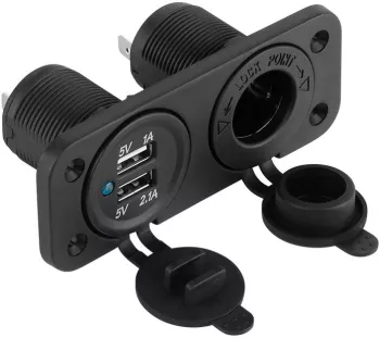 Mufa montaj auto pe panou incarcare 2x USB 3.1A 2A+1A +1x Bricheta Peiying 