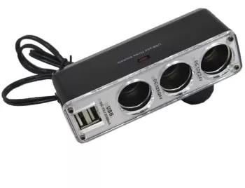Multiplicator bricheta auto cu 3 iesiri si 2 iesiri USB 5V 2A 50W Well 