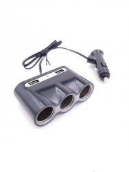 Multiplicator bricheta auto cu 3 iesiri si 2x USB 5V 3A Well 