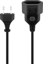 Prelungitor Euro 2m negru Goobay 