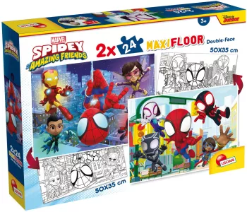 Puzzle de colorat maxi - Paienjenelul Marvel si prietenii lui uimitori 2 x 24 de piese 