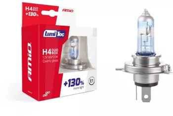 Set becuri cu halogen H4 12V 60 / 55W LumiTec LIMITED + 130 DUO BOX 