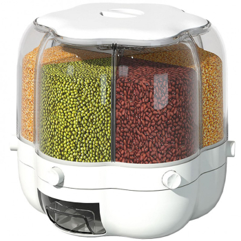 Distribuitor de cereale Oliver Voltz OV51215C 6 compartimente 7 5 L rotativ alb/transparent 