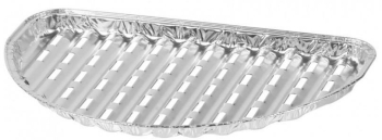 Tava aluminiu de unica folosinta semirotunda pentru gratar perforata set 4 buc 33x19x2 cm Magic Home 