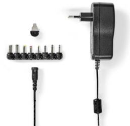 Adaptor AC Universal - 18 W -1.10 m - 8 mufe - Negru 
