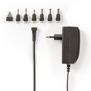 Adaptor AC universal - 24 W - 1.80 m - 6 mufe - Negru 