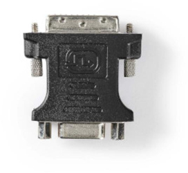 Adaptor DVI - DVI-I Mufa cu 24+5 pini - Priza VGA - Nichelat - Drept - PVC - Negru - Cutie 