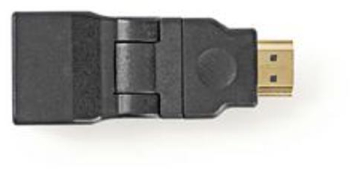 Adaptor HDMI&trade - Conector HDMI&trade - Priza HDMI&trade - Aurit - Rotativ - ABS - Negru - 1 buc - Plic 