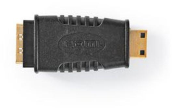 Adaptor HDMI&trade - Mini conector HDMI&trade - Priza HDMI&trade - Aurit - Drept - ABS - Negru - 1 buc - Punga de plastic 
