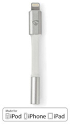 Adaptor Lightning - Apple Lightning 8 poli - 3 5 mm Priza - aurita - 0 15 m - rotunda - aluminiu 