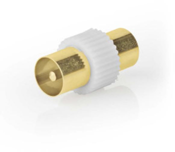 Adaptor satelit si antena - IEC coaxial Mufa - IEC coaxiala Mufa - Aurita - 75 Ohm - dreapta - Metal / Plastic - Alb - 1 buc - cutie 