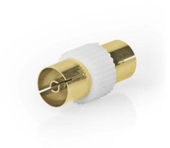 Adaptor satelit si antena - IEC coaxial Priza - IEC coaxiala Priza - nichelata - 75 Ohm - dreapta - Metal / Plastic - Alb - 1 buc - cuti 