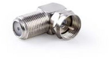 Adaptor satelit si antena - Mufa F - Priza F - Nichelat - 75 Ohm - Cot 90 ° - Metal - Argintiu - 10 buc - plic 