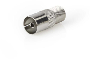 Adaptor satelit si antena - Priza F - IEC coaxial Priza - nichelata - 75 Ohm - dreapta - Metal - Argintiu - 1 buc - cutie 