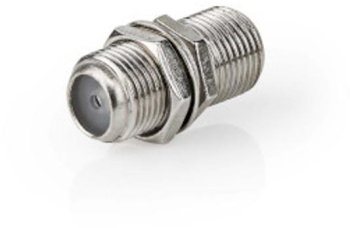 Adaptor satelit si antena - soclu F - soclu F - nichelat - 75 ohmi - drept - metal - argintiu - 10 buc - plic 
