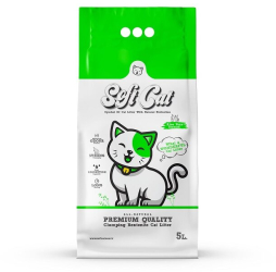 Asternut Igienic Alb Pentru Pisici SOFTCAT 5L aroma de Aloe Vera 