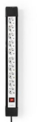 Banda de alimentare - Conector impamantat / Tip F CEE 7/7 - 10 pasageri - 3.00 m - 3680 W - 16 A - Tip sol Senzor lateral - 230 V AC 50/6